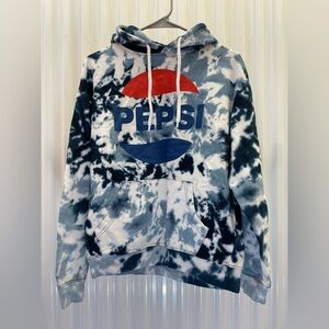 Pepsi Blue and White Tie-Dye Sweater